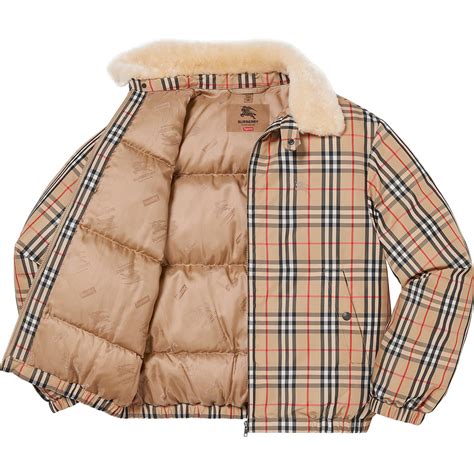 burberry supreme apparel|supreme x Burberry puffer jacket.